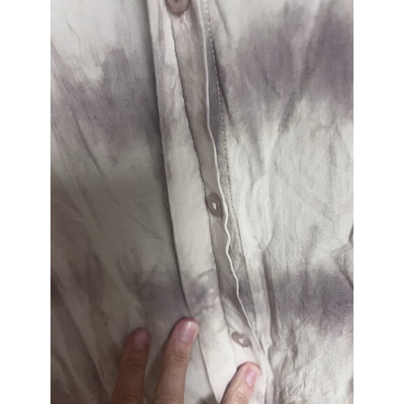 Mystree Blush Pink Tie Dye Rayon Button Down Blouse Size Medium Casual Career - Picture 3 of 7